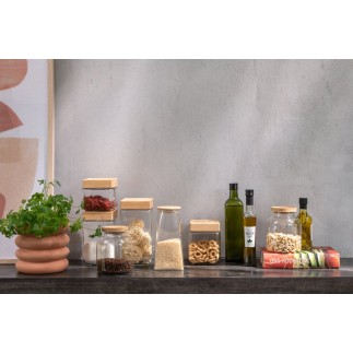 Pot en verre transparent 11x11x11 cm