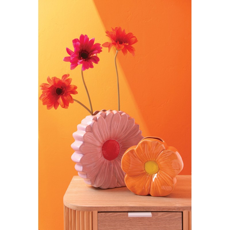 Vase « Fleur » en porcelaine rose 26.5x9x26.5 cm Vase « Fleur » en porcelaine rose 26.5x9x26.5 cm