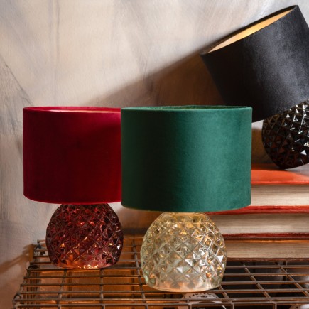 Lampe de table en verre bordeaux 17,2x23x17,2 cm