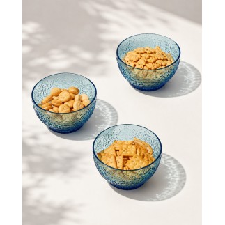 Conjunto de 4 taças de plástico azul-celeste, 15 x 15 x 8,1 cm