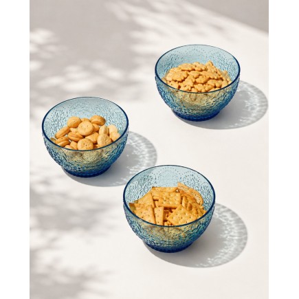 Conjunto de 4 taças de plástico azul-celeste, 15 x 15 x 8,1 cm
