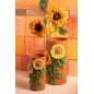 Vase en céramique jaune et marron 11,3x21,7x11,3 cm Vase en céramique jaune et marron 11,3x21,7x11,3 cm