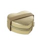 Caixa de joias em imitação de couro dourado, 16 x 15 x 7 cm Caixa de joias em imitação de couro dourado, 16 x 15 x 7 cm
