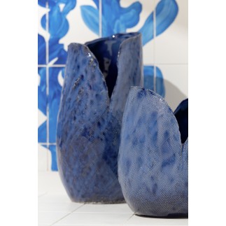 Vaso in ceramica blu 24x24x46 cm