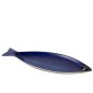 Piatto da portata in porcellana blu a forma di pesce 42,5x17x3 cm Piatto da portata in porcellana blu a forma di pesce 42,5x17x3 cm