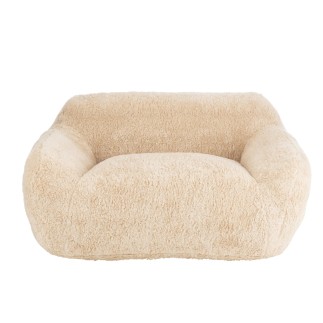 Sofá de 2 plazas en polirresina y textil beige 152*110*81 cm