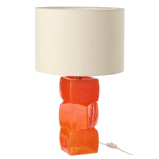Candeeiro de mesa em vidro laranja 32x32x62 cm