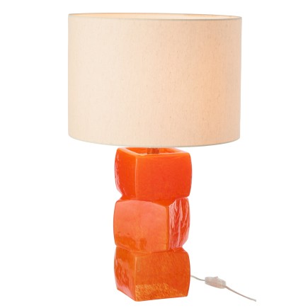 Lampe de table en verre orange 32x32x62 cm