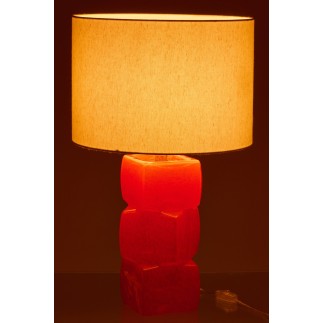 Lámpara de mesa de cristal naranja 32 x 32 x 62 cm
