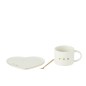 Mug avec cuillère en céramique blanc 16*14.2*7.5 cm