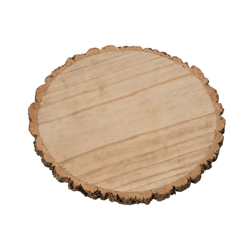 Disco redondo de madeira natural 33 x 33 x 2 cm Disco redondo de madeira natural 33 x 33 x 2 cm