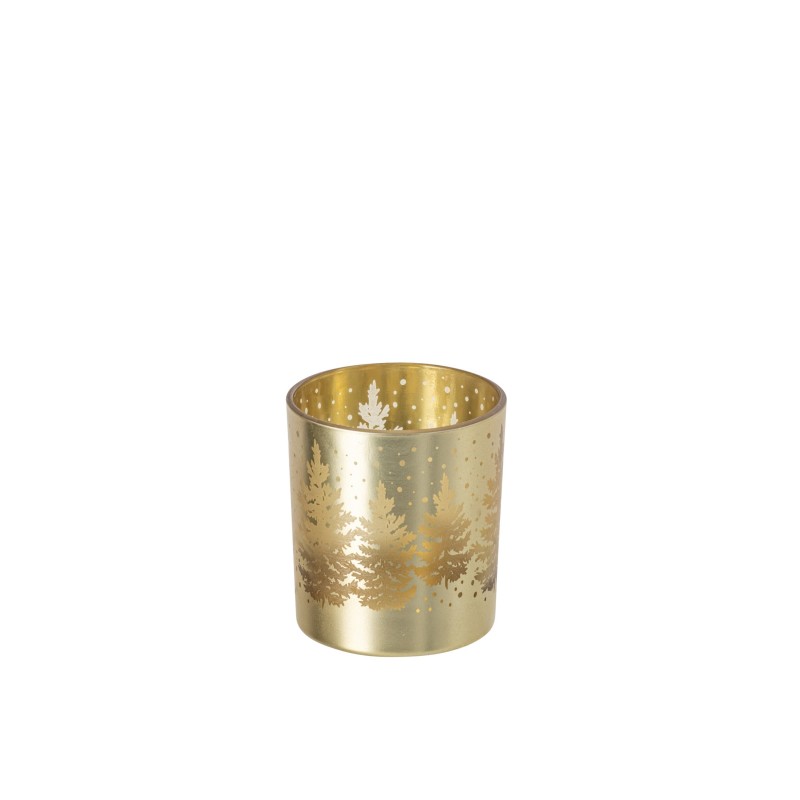 Portavelas de vidro dourado 7x7x8 cm Portavelas de vidro dourado 7x7x8 cm