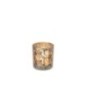 Castiçal de vidro em tons de cáqui e dourado, 7,3 x 7,3 x 8 cm Castiçal de vidro em tons de cáqui e dourado, 7,3 x 7,3 x 8 cm