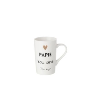 Caneca de porcelana branca e preta, 12 x 8 x 6,4 cm