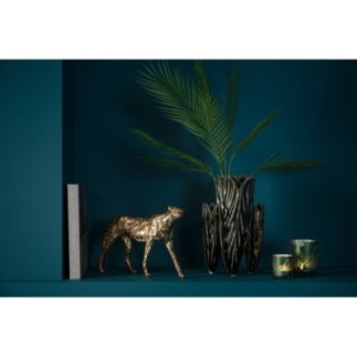 Bougeoir en verre vert 8,8x10x8,8 cm
