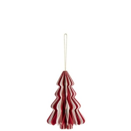 Árbol de Navidad para colgar, de papel blanco y rojo, 10 x 15 x 10 cm
