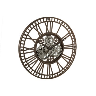 Reloj con números romanos de metal gris de 60x7x60 cm