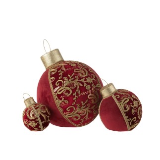 Boule de décorative en polyrésine rouge 40x40x51 cm