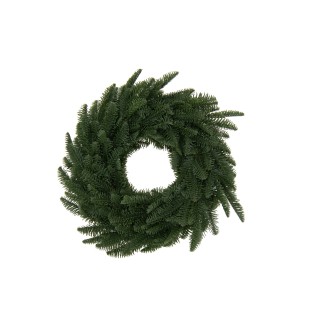 Couronne artificielle en plastique vert foncé D.40 cm