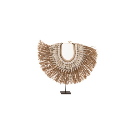 Collana di conchiglie su base in Pietra e Legno Naturale 40x8x36cm