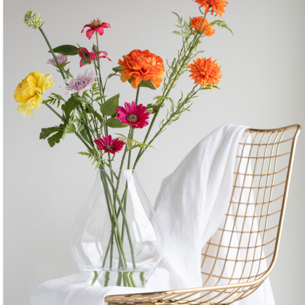 Vase en verre transparent 22x22x28 cm