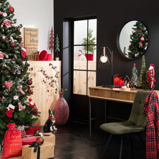 Specchio rotondo con bordo alto in metallo nero di 60 cm