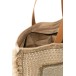 Sac de plage avec bord en coton beige et blanc