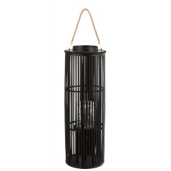 Lanterne en tube bambou noir de 80cm