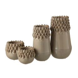 Vase avec coquillage en céramique gris 16x13x32 cm