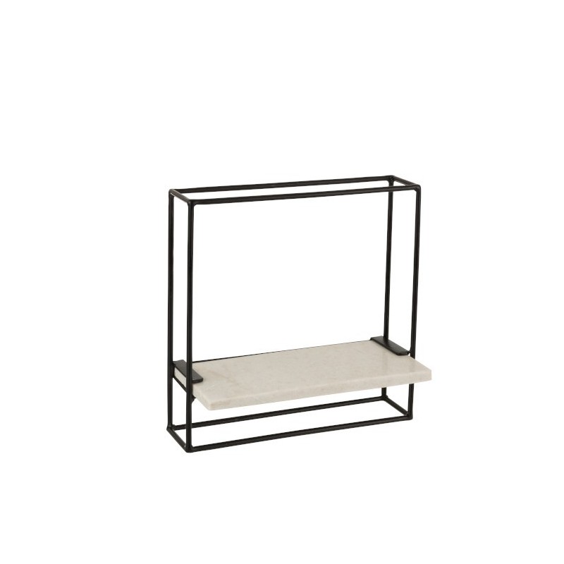 Prateleira de parede com 1 prateleira em metal branco 35x15,5x35 cm Prateleira de parede com 1 prateleira em metal branco 35x15,5x35 cm