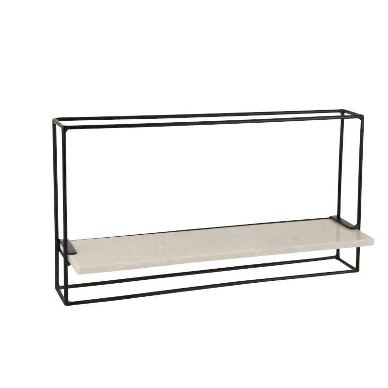 Prateleira de parede com 1 prateleira em metal branco 65x15,5x35 cm Prateleira de parede com 1 prateleira em metal branco 65x15,5x35 cm