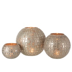 Portavelas alara cristal gris 30