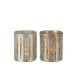 Set de 2 photophores en verre argent 13x13x15.5 cm Set de 2 photophores en verre argent 13x13x15.5 cm