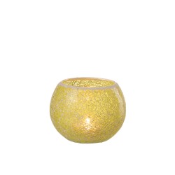 Photophore boule en verre jaune 15.5x15.5x12 cm