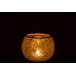 Photophore boule en verre jaune 15.5x15.5x12 cm Photophore boule en verre jaune 15.5x15.5x12 cm