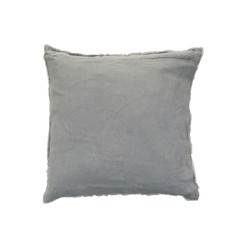Coussin délavé en lin bleu gris 45x45cm