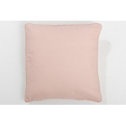 Coussin carré en coton rose pastel 45x45cm