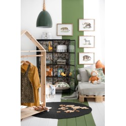 Tapis rond en jute noir 150x150cm