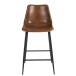 Tabouret de bar en cuir et métal marron 48x45x100 cm Tabouret de bar en cuir et métal marron 48x45x100 cm