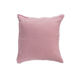 Coussin délavé en lin vieux rose 45x45cm
