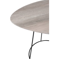 Table basse avec plateau ovale en bois
