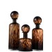Bouteille avec bouchon tacheté en verre marron 11.5x11.5x39.5 cm Bouteille avec bouchon tacheté en verre marron 11.5x11.5x39.5 cm
