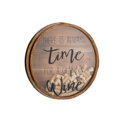 Décoration murale boucon de liège rond en bois naturel 47x7.5x47 cm