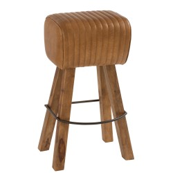 Tabouret de gymnastique en cuir marron 43x37x75 cm