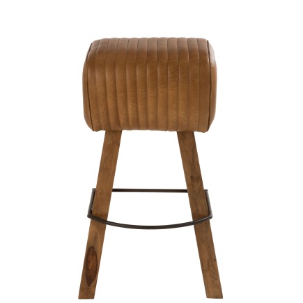 Taburete gimnasio cuero/mango madera