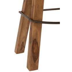 Tabouret de gymnastique en cuir marron 43x37x75 cm