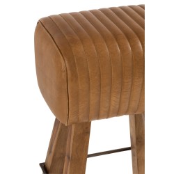 Tabouret de gymnastique en cuir marron 43x37x75 cm
