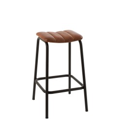 chaise bar avi cuir/fer cognac