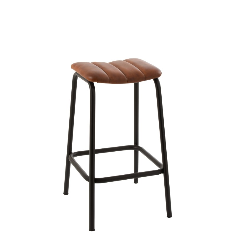 chaise bar avi cuir/fer cognac