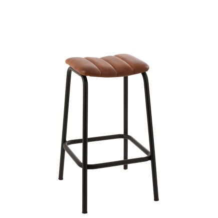 chaise bar avi cuir/fer cognac